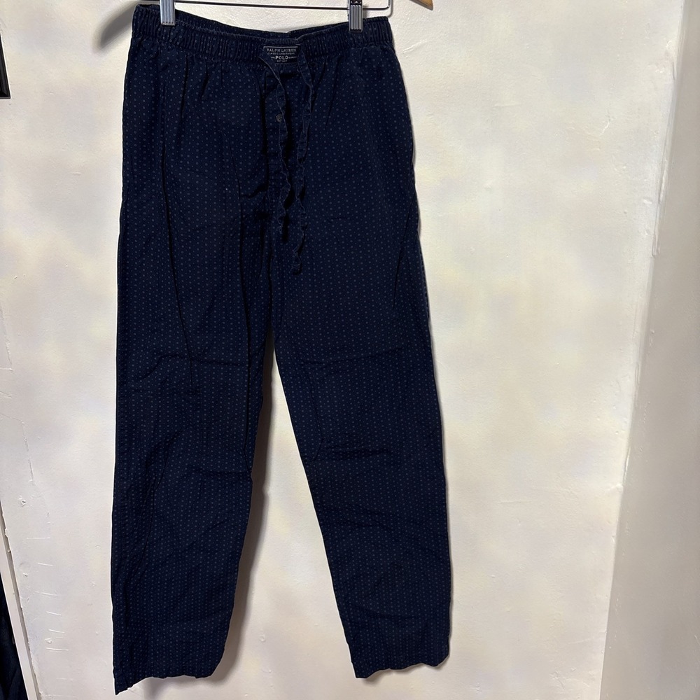 Polo Ralph Lauren Navy Orange Variegated Sz S Cotton Pajama Pants Relaxed Fit‎